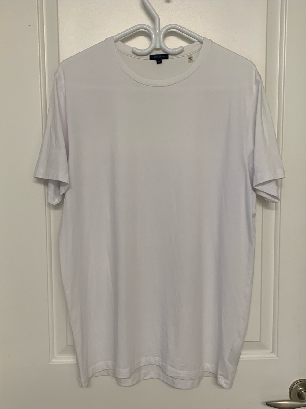 Patrick Assaraf Iconic Pima Stretch Crew Neck T-Shirt XL White Short Sleeve